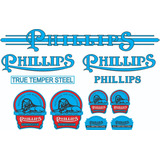 Antigo Grafismo Adesivo Bicicleta Phillips Azul