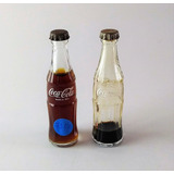 Antigo Par De Miniatura De Garrafas De Coca Cola 7114 Rrdeco