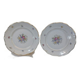Antigo Par De Prato Raso Porcelana Polonesa - R 12089 A