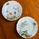 Antigo Par De Pratos Decorativos Porcelana Francesa Limoges
