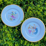 Antigo Par De Pratos Medalhões Porcelana Vista Alegre