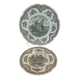 Antigo Par Pratos Decorativos Faiança São Caetano - R 8728