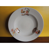 Antigo Prato Fundo Porcelana São João Recife Motivo Infantil