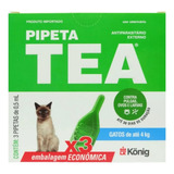 Antipulgas Pipeta Tea 0,5ml Para Gatos De Até 4 Kg Kit C/ 3