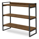 Aparador Multiuso Cristal Estilo Industrial 3 Prateleiras