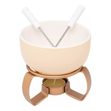 Aparelho De Fondue Cerâmica Aspen Bege 4 Peças 350ml - Lyor