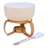 Aparelho De Fondue Cerâmica Aspen Rosa 4 Peças 350ml - Lyor