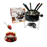 Aparelho De Fondue Inox Chocolate Com 10 Peças 1 Litro