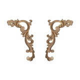 Aplique Arabesco 12 X 6 Cm Madeira O Par
