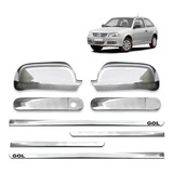 Aplique Cromado Maçaneta Retrovisor Friso Slim Gol G4 2pt
