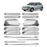 Aplique Cromo Gol G4 Maçaneta Retrovisor Grade Slim 4p Friso