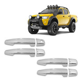 Aplique Cromo Jogo Maçaneta L200 Triton 13 14 15 16 À 21 4p