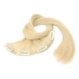 Aplique Megahair Tic Tac Cabelo Humano Loiro 60cm 100gr