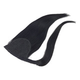 Aplique Rabo De Cavalo De Cabelo Humano Preto - 35cm 60g