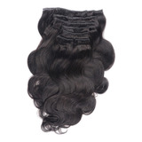 Aplique Tic Tac Cabelo Humano Ondulado 40cm 100gr 7 Peças