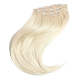 Aplique Tic Tac Fibra Premium 75 Cm Liso 3 Telas 220 Gramas Cor Platinado