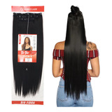 Aplique Tic Tac Identico Ao Humano Liso Longo 220 Gr -80 Cm Cor Castanho Escuro Cor 02