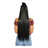 Aplique Tic Tac Liso 80cm Semelhante Ao Humano Cor Preto 01