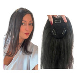 Aplique Topo Franjão 50 55cm Cabelo Humano Fácil Colocar