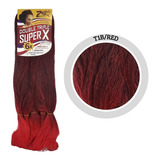 Apliques De Cabelo Sintético Zhang Hair Estilo Entrelace, Preto/vermelho De 126cm - 6 Mechas Por Pacote