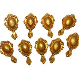 Apliques Em Biscuit Espelho Dourado Bela Oxum 50 Unidades