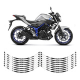 Apliques Frisos Refletivo Roda Yamaha Mt-03 Decorativo Preto