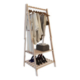 Arara De Roupa Cabideiro Dobravel De Madeira Compacta