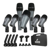 Arcano Kit De Microfones Para Bateria Am-silver7 Com Maleta Cor Cinza