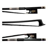 Arco Violino 4/4 Fibra Liso Talão Flor De Lis Crina Animal