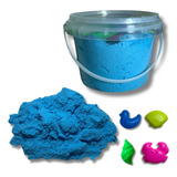 Areia Mágica Cinética Colorida Modelar Brinquedo Forminhas Cor Azul