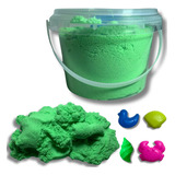 Areia Mágica Cinética Colorida Verão Brinquedo Com Forminhas Cor Verde