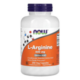 Arginina Now Foods L Arginine Importada Pura 500mg 250 Caps