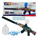 Arma Ak-47 De Gel Elétrica Metralhadora Grande+10 Bolinhas