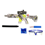 Arma De Bolinha De Gel Automático Metralhadora Completa 