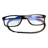 Armação Óculos De Silicone C/ Imã Lentes Anti Raio Luz Azul