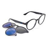 Armação Oculos Redondo Clipon Solar Lente Espelho Smart 985