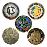 Armadura De Deus Lote Kit 5 Moedas Medalhas Coleção Proteção