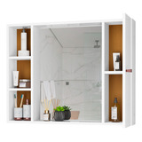 Armário Banheiro C/ Espelheira 1 Porta 65x50 Talia Branco 