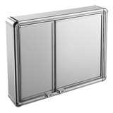 Armário Espelho Banheiro Moldura Alumínio 2 Portas 54x45