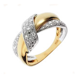 Aro 23 Meia Aliança,anel Nefertiti,ouro Branco E Amarelo18k 