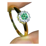Aro 25,chuveiro Ouro Amarelo 18k Esmeralda E Diamantes