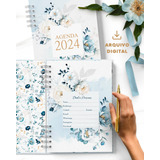 Arquivo Combo Agendas 2024 Com Versículos Floral Azul 8 Arqu