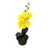 Arranjo Artificiais Flores Orquídeas - Vaso Junco