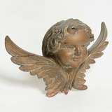 Arte Sacra Antiga Escultura Anjo Barroco Madeira Parede
