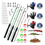 Artigos De Pesca Pescaria Completa 3 Vara 3 Molinete + Itens