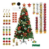 Árvore De Natal Enfeitada 109 Itens Premium320 Galhos 1,80m Cor Verde