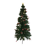 Árvore Natal Fibra Ótica Wm 8 F. Pinhas Azevinhos 1,5m
