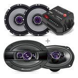 Auto Falantes Pioneer 6 + Boca 6x9 400w 69 + Módulo Stetsom Cor Preto