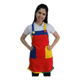 Avental Monitor Recreador - Buffet Infantil, Cor Vermelho