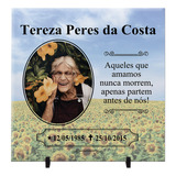 Azulejo Para Lápide Homenagem Com Mensagem E Foto